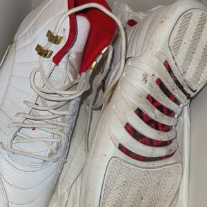 red & white jordan 12